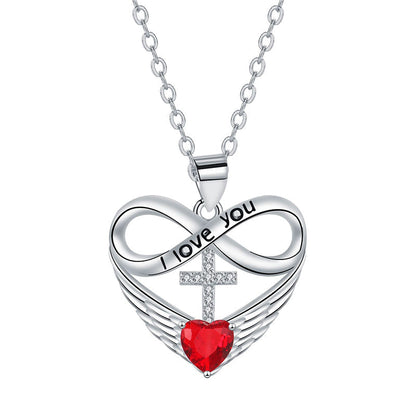 🎉 2026 Sale — Over 36,000 Sold! 💖 Infinity Heart Cross Necklace with Wing Pendant – Faith & Eternal Love ✨